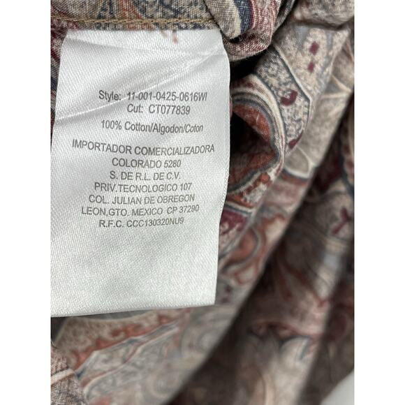 Stetson Shirt Pearl Snap Paisley Long Sleeve Men’s Size Medium - Picture 12 of 12